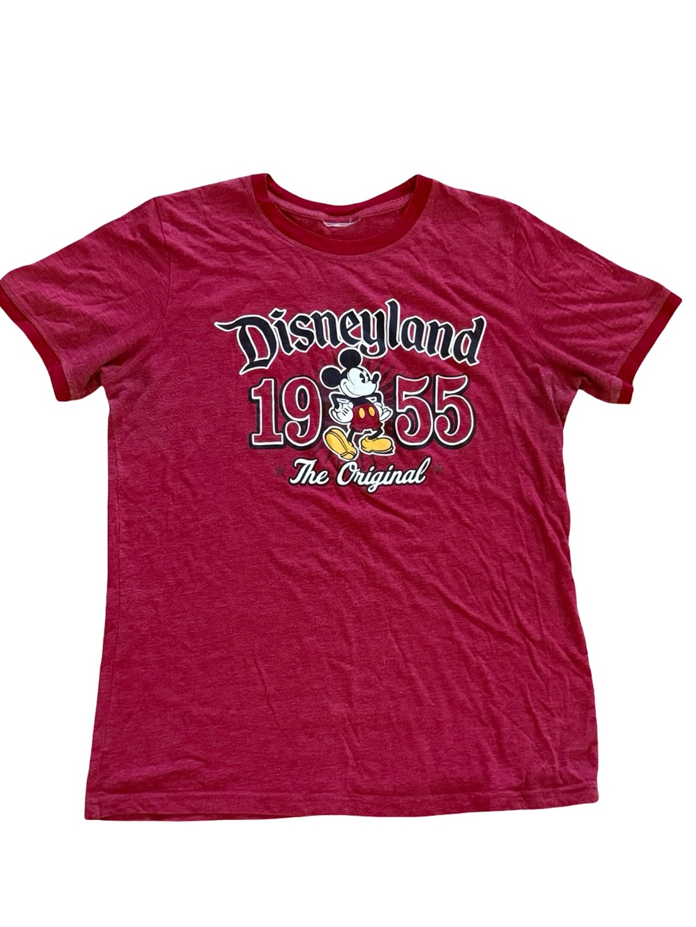 Disneyland 1955 The Original Mickey Mouse Graphic T Shirt Red Heather Women’s L